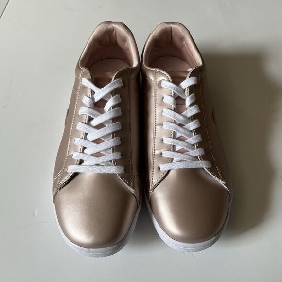 Lacoste Womens Carnaby EVO 118 7 SPW Metallic Pink White Sneaker Shoes Size 7.5 - Picture 2 of 8